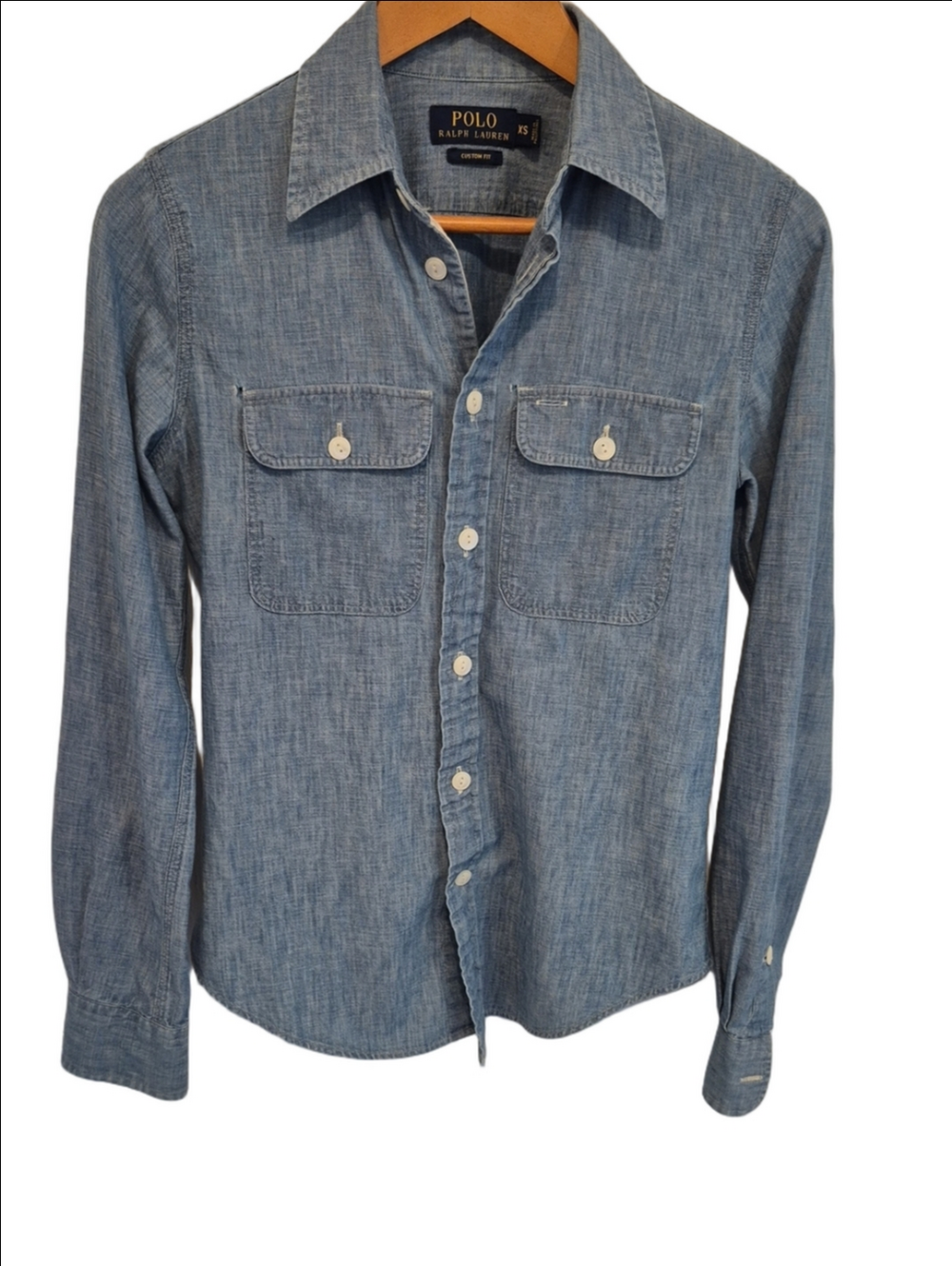 Polo by Ralph Lauren Light Blue Chambray Cotton Button-Front Shirt Size XS